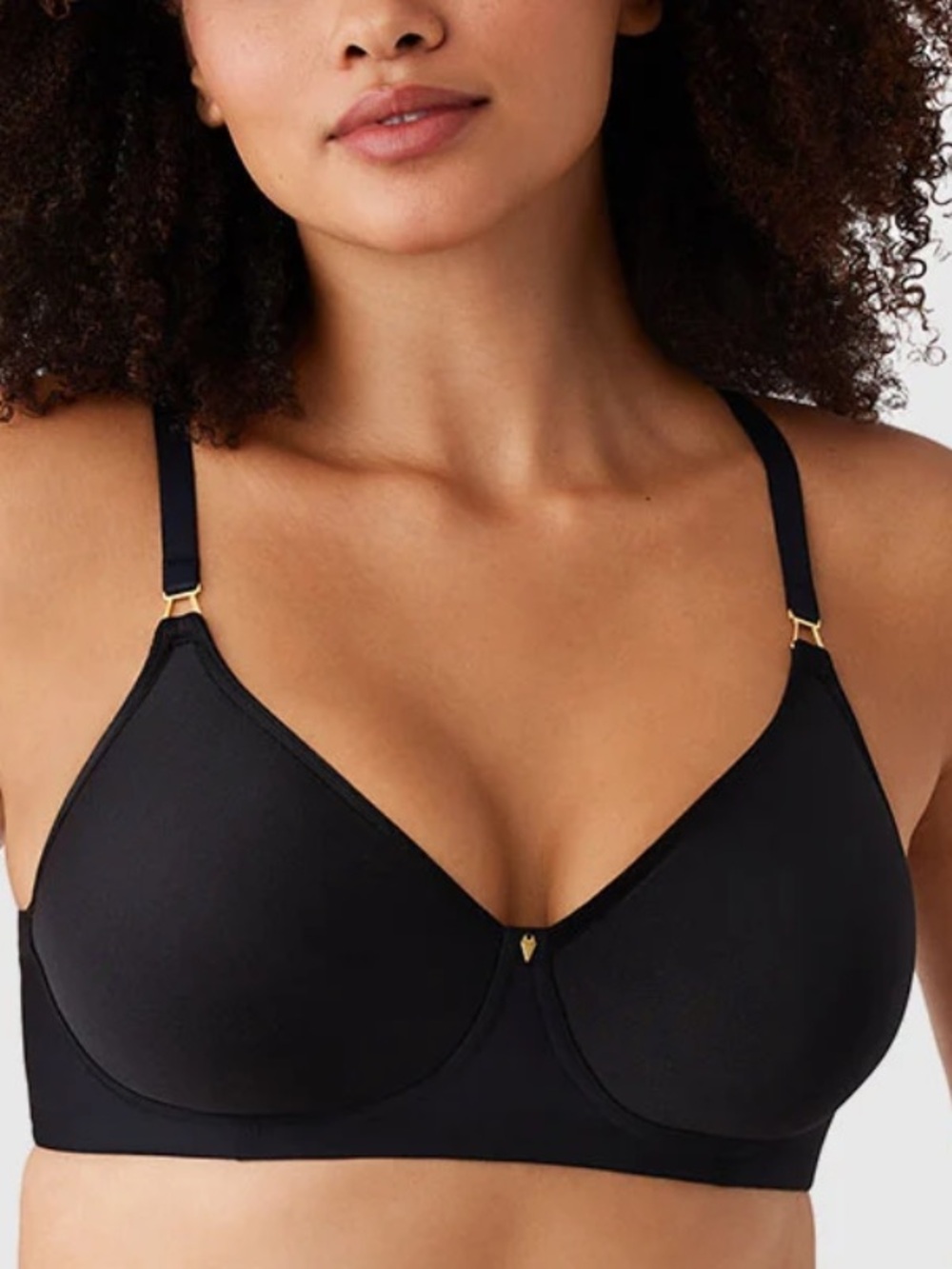 Like New Wacoal Simply Done Wire Free T-Shirt Bra Black 36F (36DDD) Retail $74